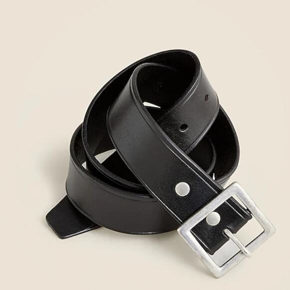 J. Crew Other - NEW J. Crew Men's Wallace and Barnes Black Italian Leather Belt Brass Buckle